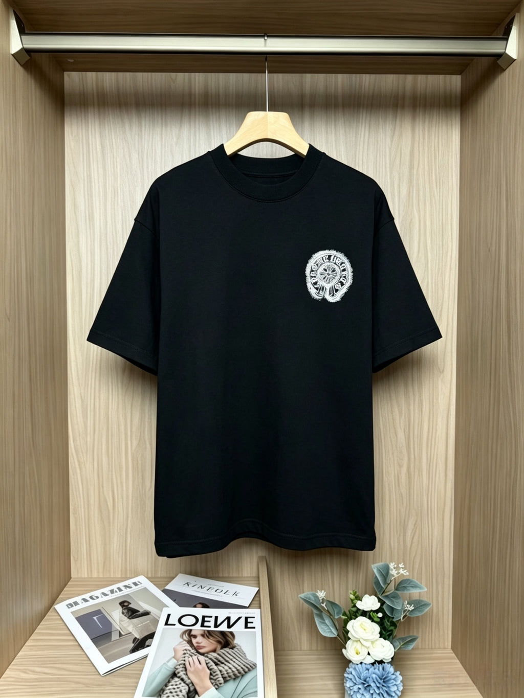 크롬하 홀슈즈프린팅로고 반팔 878012