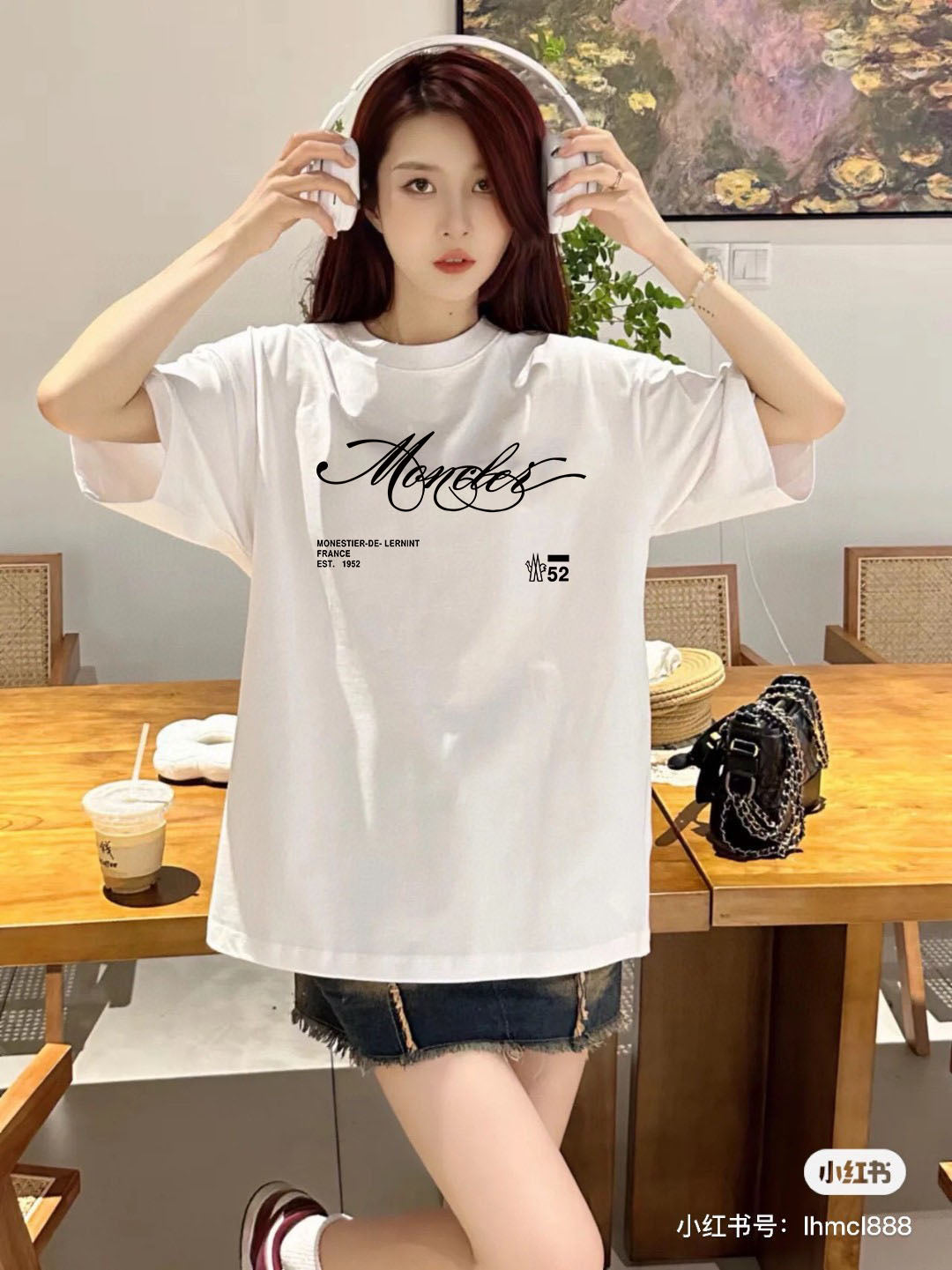 몽클 레터링로고 반팔 902384